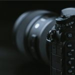 Camera on black surface